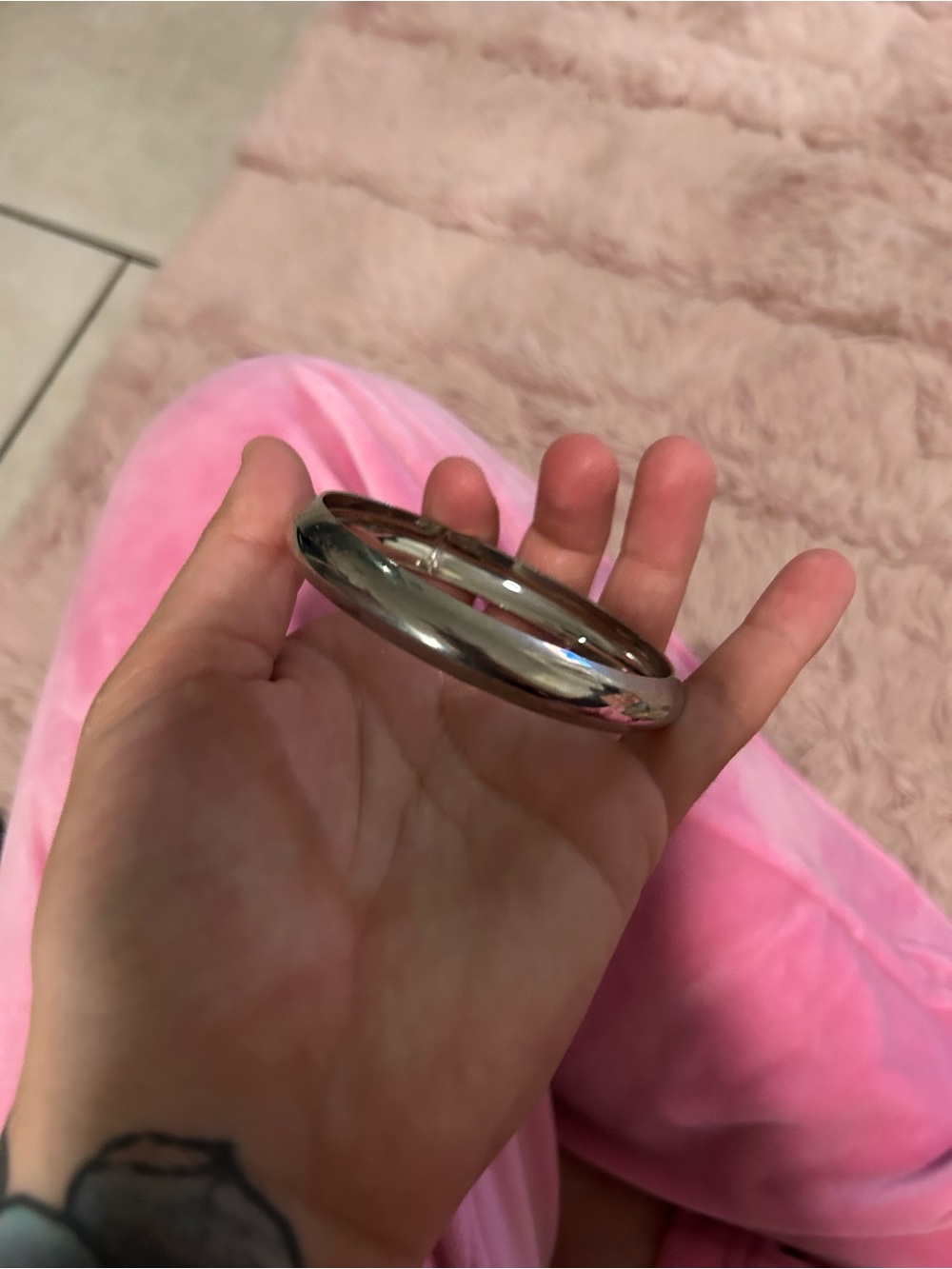 Silver Metal Bangle Bracelet